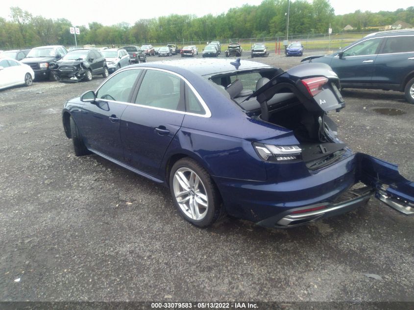 2020 AUDI A4 PREMIUM WAUDNAF45LA040007