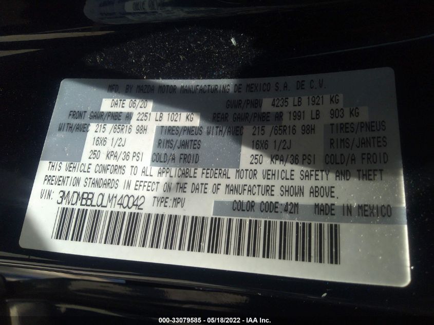 2020 MAZDA CX-30 3MVDMBBL0LM140042