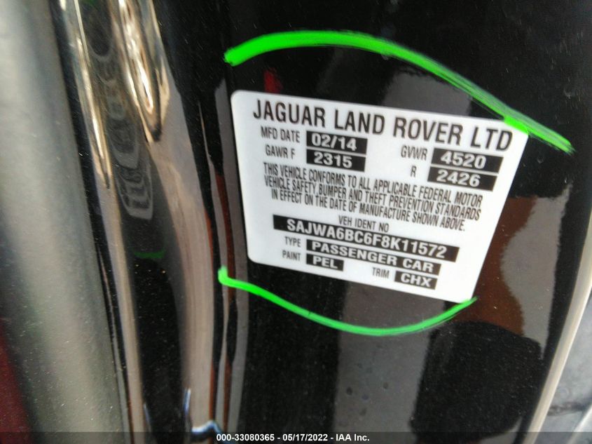 2015 JAGUAR F-TYPE V6 S SAJWA6BC6F8K11572