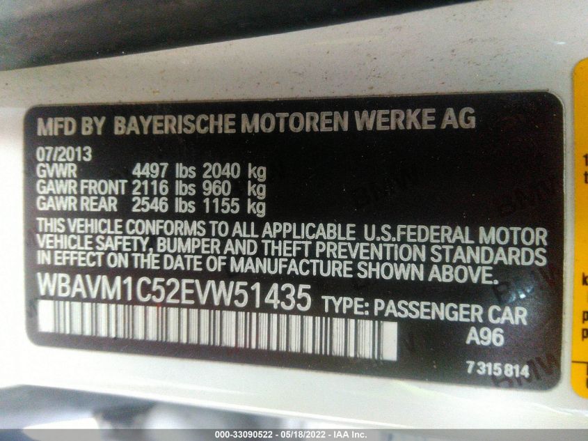 2014 BMW X1 SDRIVE28I WBAVM1C52EVW51435