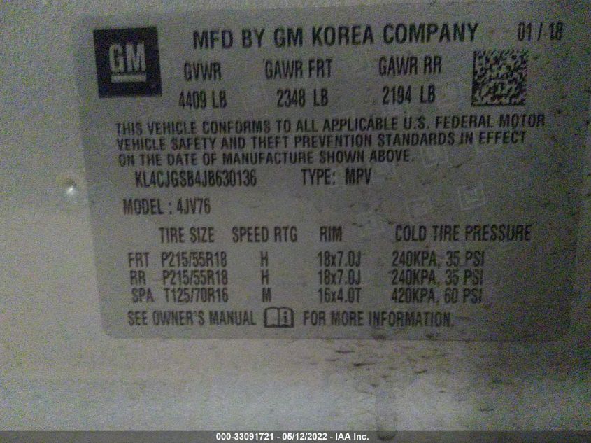 2018 BUICK ENCORE ESSENCE KL4CJGSB4JB630136