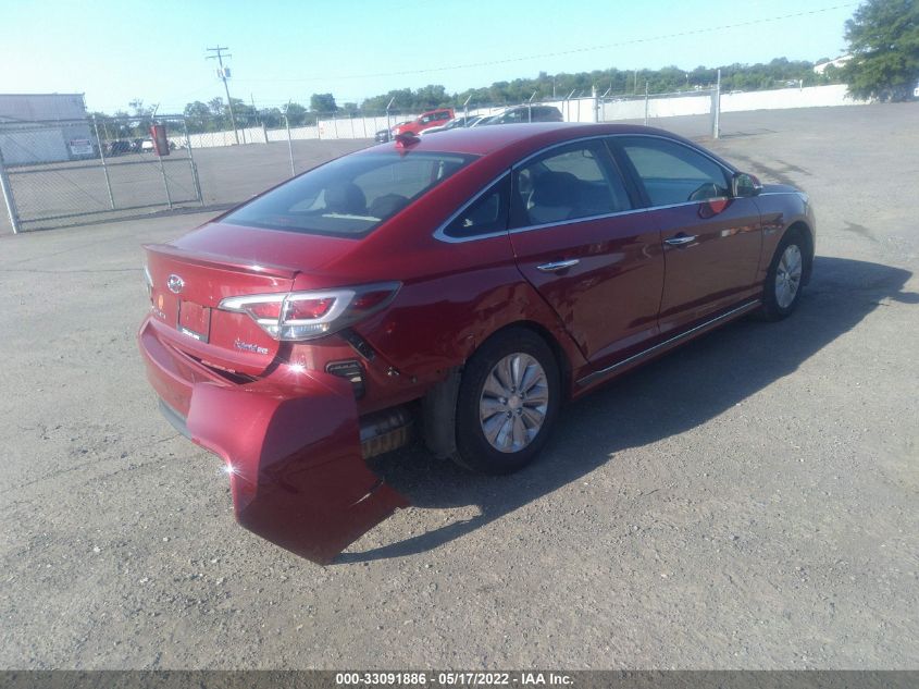 2016 HYUNDAI SONATA HYBRID SE KMHE24L10GA011186