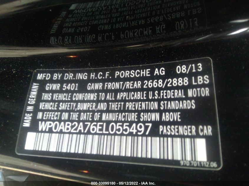 2014 PORSCHE PANAMERA S/4S WP0AB2A76EL055497