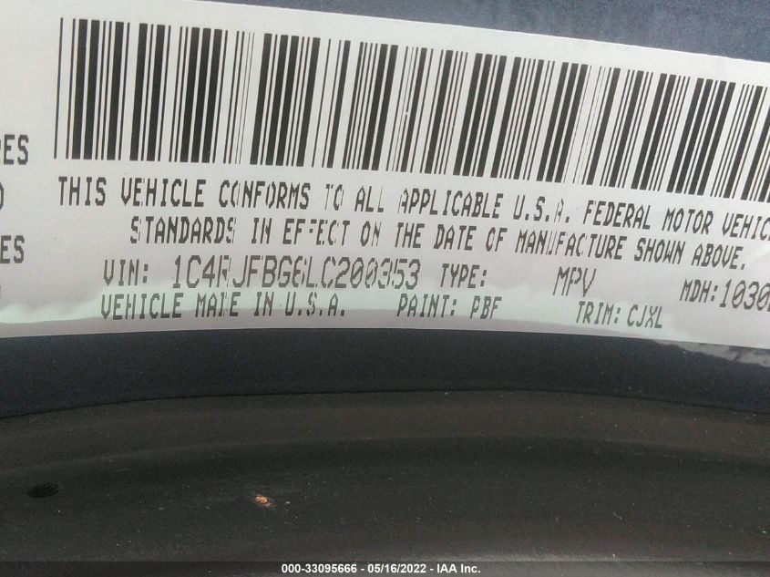 2020 JEEP GRAND CHEROKEE LIMITED 1C4RJFBG6LC200353