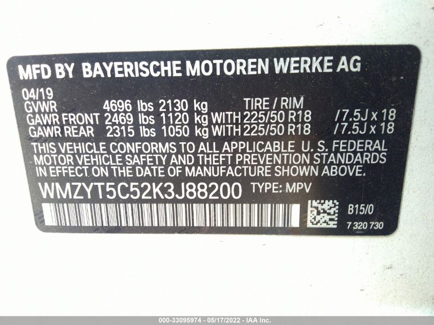 2019 MINI COUNTRYMAN COOPER S WMZYT5C52K3J88200