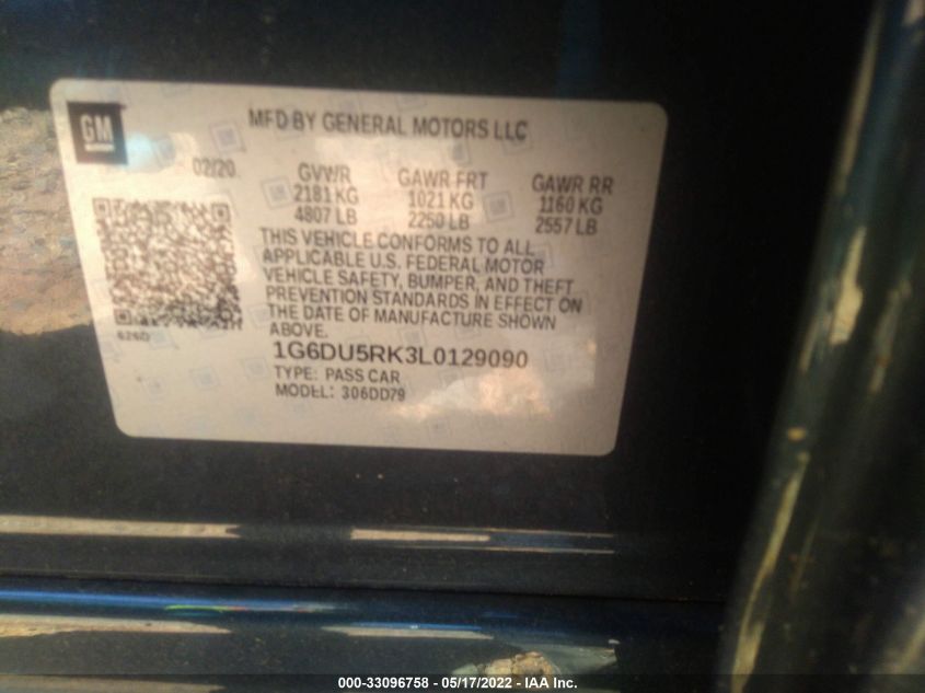 2020 CADILLAC CT5 SPORT 1G6DU5RK3L0129090