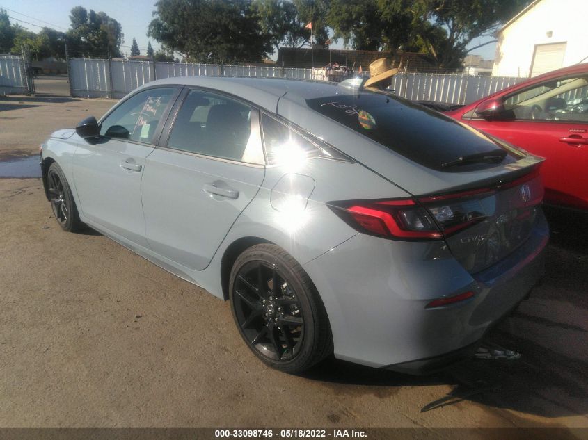 2022 HONDA CIVIC HATCHBACK SPORT 19XFL2H80NE012266