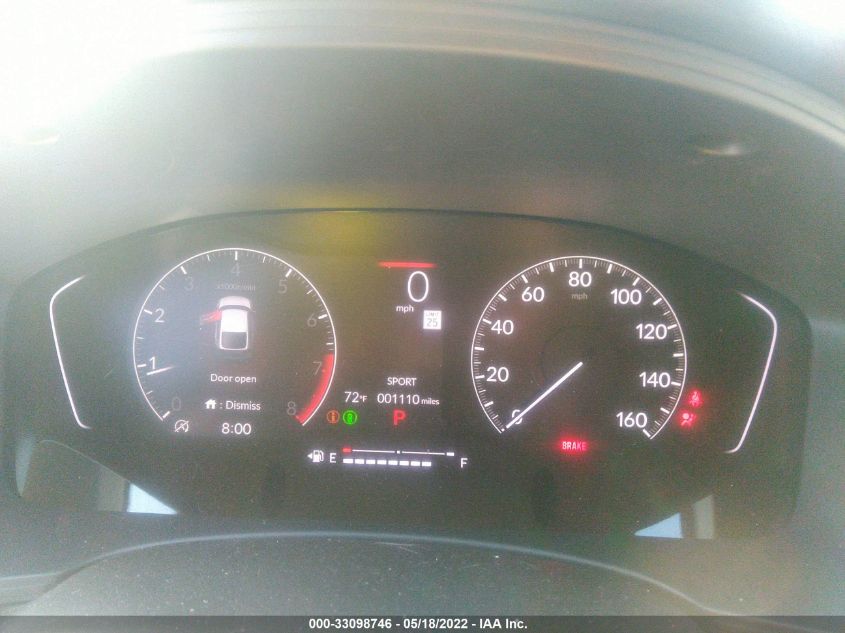 2022 HONDA CIVIC HATCHBACK SPORT 19XFL2H80NE012266