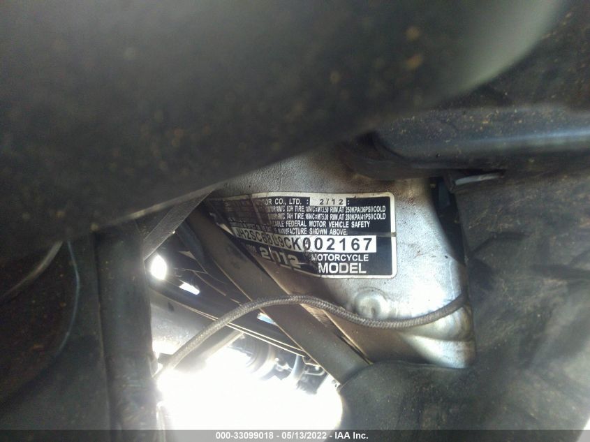 2012 HONDA GL1800 JH2SC68L9CK002167