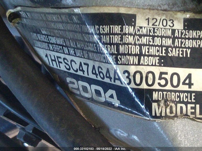2004 HONDA GL1800 A 1HFSC47464A300504