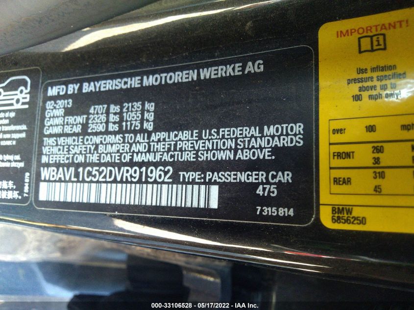 2013 BMW X1 XDRIVE28I WBAVL1C52DVR91962