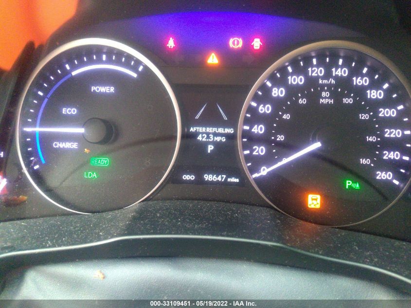 2013 LEXUS ES 300H HYBRID JTHBW1GG9D2024225
