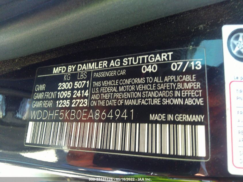 2014 MERCEDES-BENZ E-CLASS E 350 WDDHF5KB0EA864941