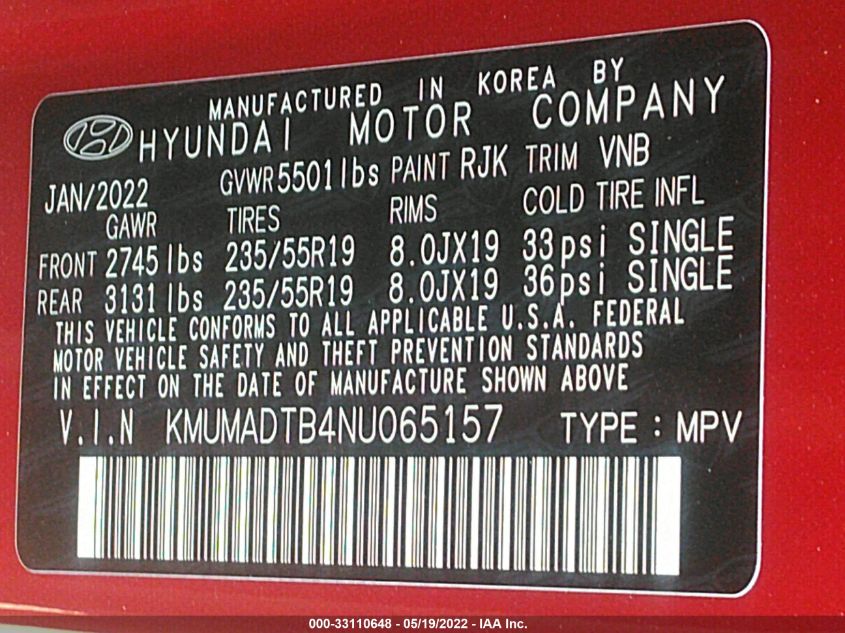 2022 GENESIS GV70 2.5T KMUMADTB4NU065157