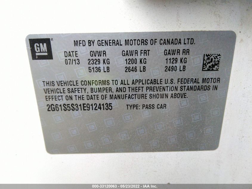 2014 CADILLAC XTS PLATINUM 2G61S5S31E9124135