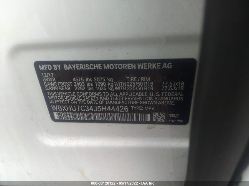 2018 BMW X1 SDRIVE28I WBXHU7C34J5H44426