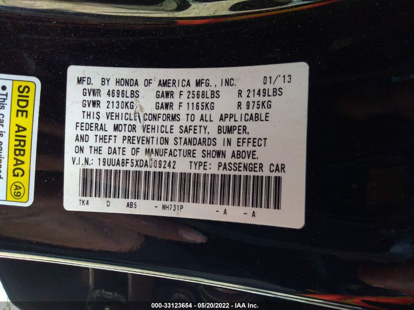 2013 ACURA TL TECH 19UUA8F5XDA009242