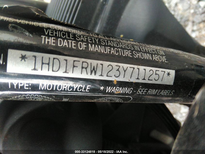2003 HARLEY-DAVIDSON FLHRCI 1HD1FRW123Y711257