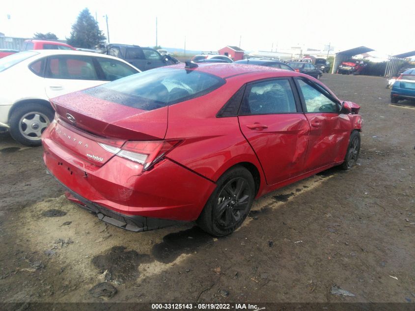 2022 HYUNDAI ELANTRA HYBRID BLUE KMHLM4AJ4NU016083