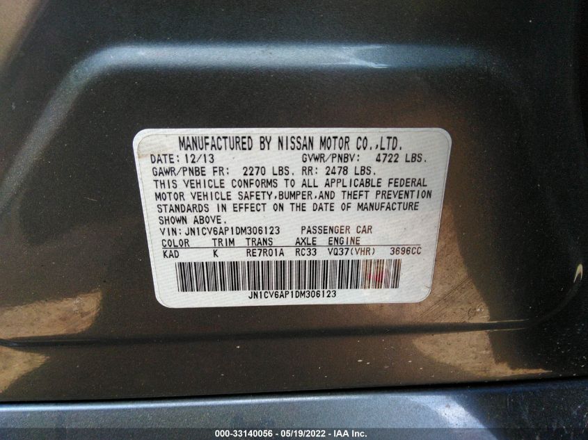 2013 INFINITI G37 SEDAN JOURNEY JN1CV6AP1DM306123