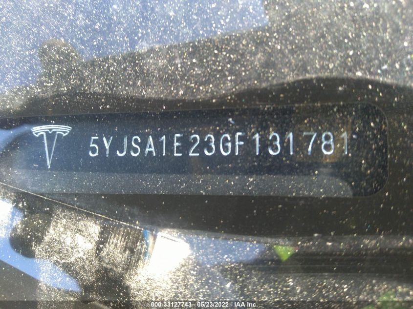 2016 TESLA MODEL S 90D/70D/75D/60D/85D 5YJSA1E23GF131781