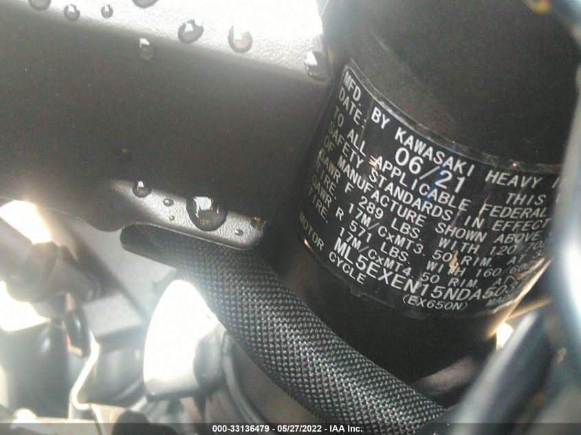 2022 KAWASAKI EX650 N ML5EXEN15NDA50373