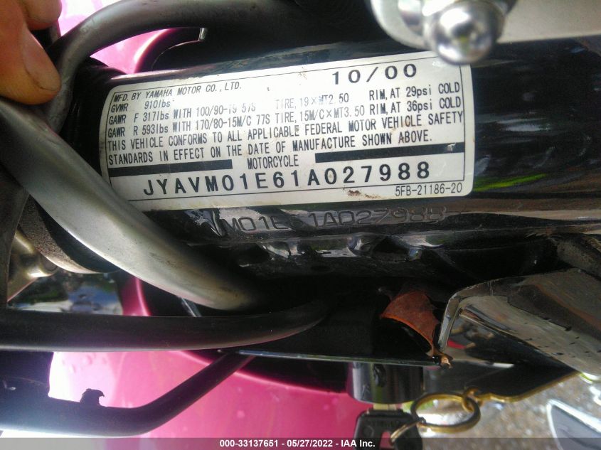 2001 YAMAHA XVS65 A JYAVM01E61A027988