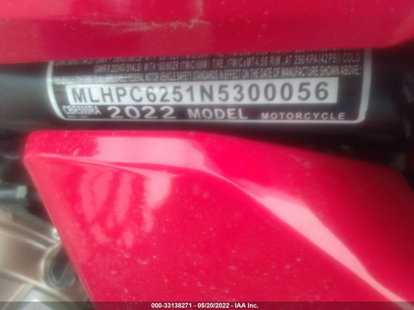 2022 HONDA CBR500 RA MLHPC6251N5300056
