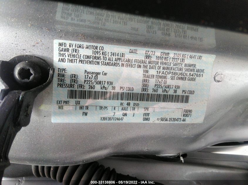 2013 FORD C-MAX HYBRID SEL 1FADP5BU6DL547651