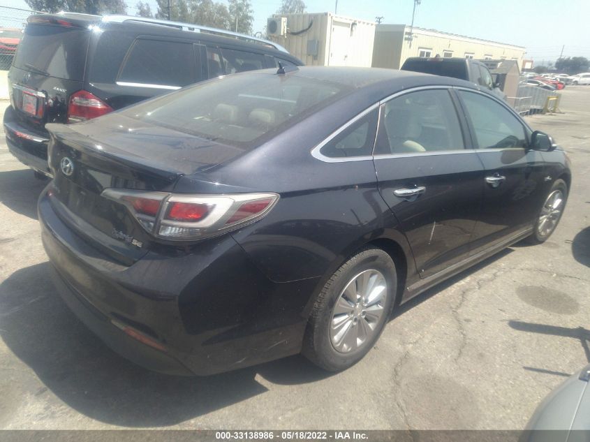 2017 HYUNDAI SONATA HYBRID SE KMHE24L38HA071090