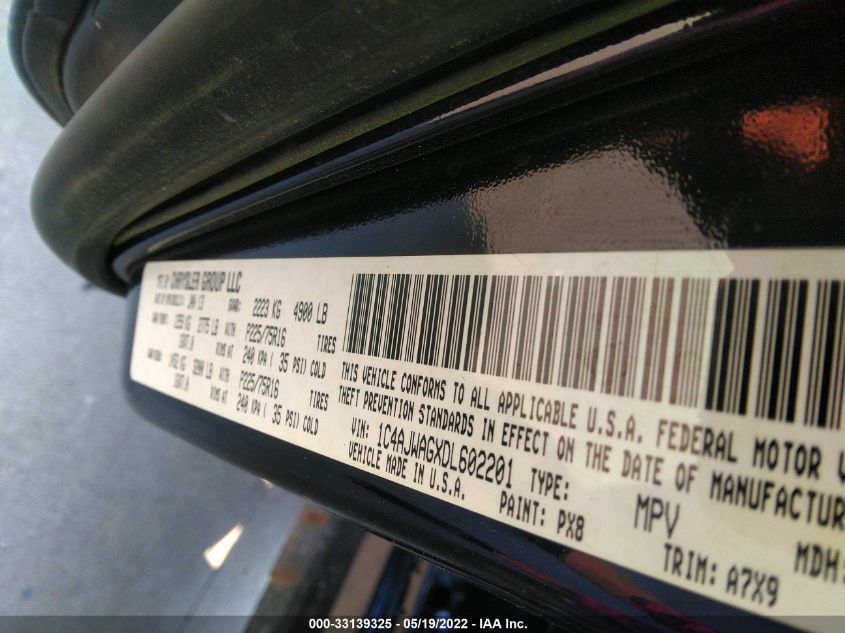 2013 JEEP WRANGLER SPORT 1C4AJWAGXDL602201