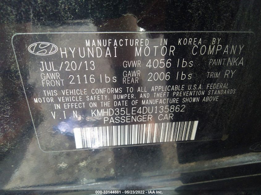 2013 HYUNDAI ELANTRA GT KMHD35LE4DU135862