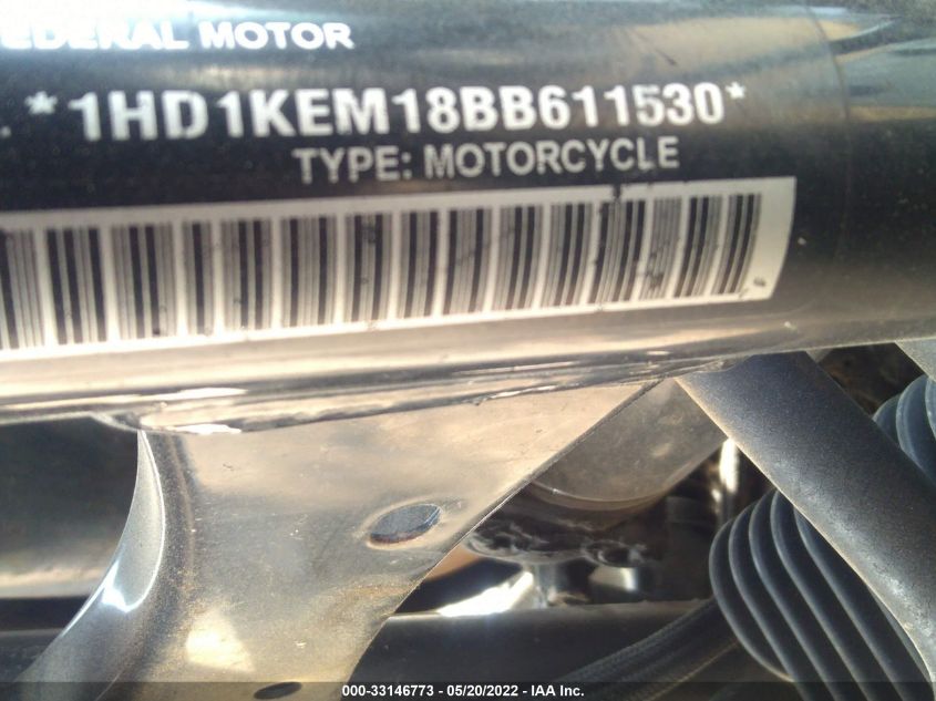 2011 HARLEY-DAVIDSON FLHTK 1HD1KEM18BB611530