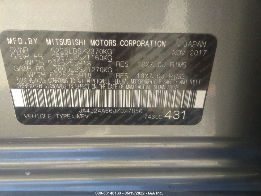 2018 MITSUBISHI OUTLANDER PHEV SEL/GT JA4J24A56JZ027856
