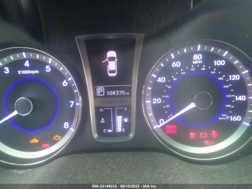 2013 HYUNDAI AZERA KMHFH4JG7DA243192