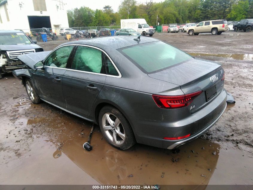 2019 AUDI A4 PREMIUM WAUDNAF45KA112032