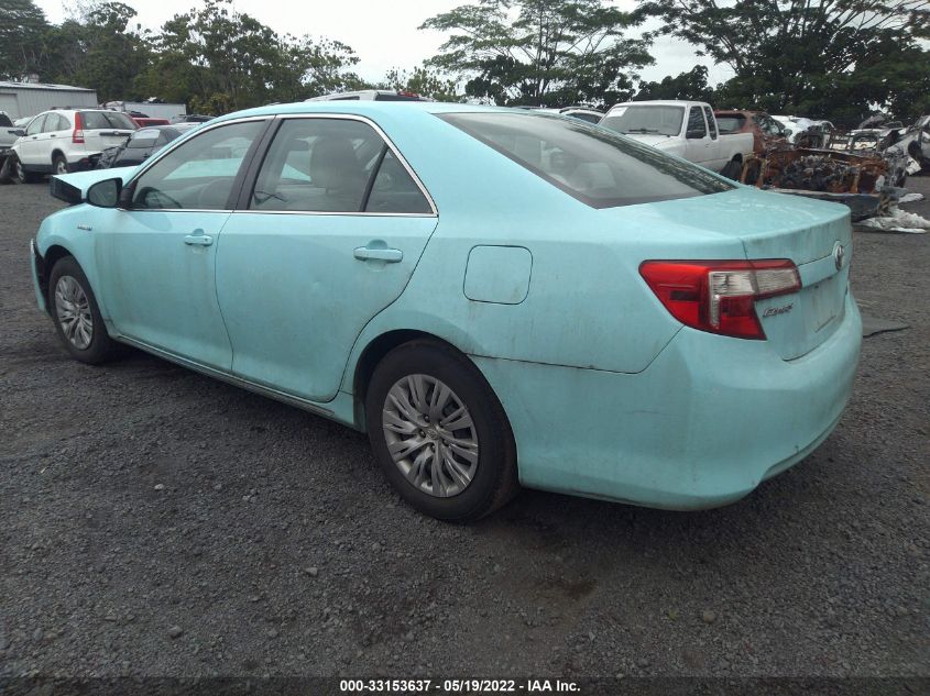 2013 TOYOTA CAMRY HYBRID LE/XLE 4T1BD1FK5DU091207
