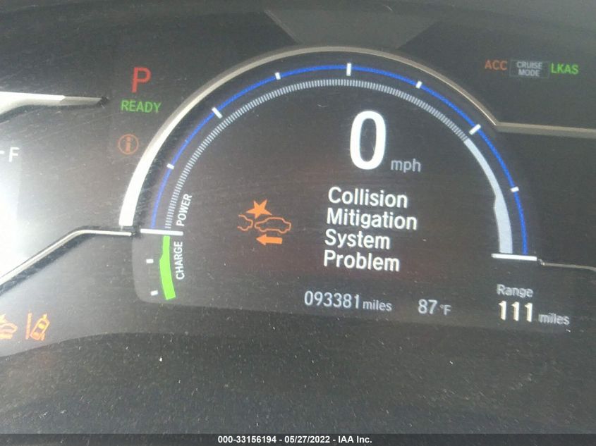 2018 HONDA CLARITY PLUG-IN HYBRID JHMZC5F14JC011206