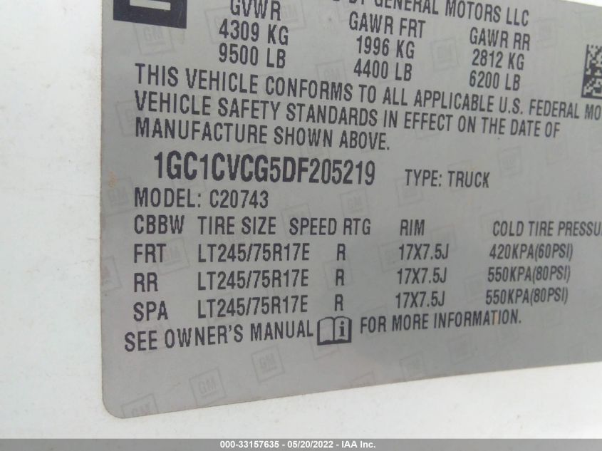 2013 CHEVROLET SILVERADO 2500HD WORK TRUCK 1GC1CVCG5DF205219
