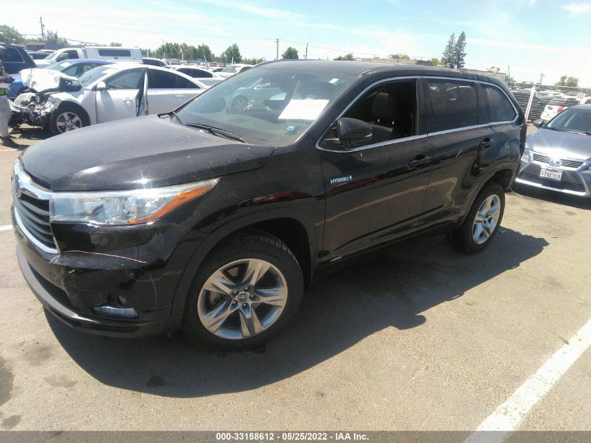 2016 TOYOTA HIGHLANDER HYBRID LIMITED 5TDDCRFH3GS015495