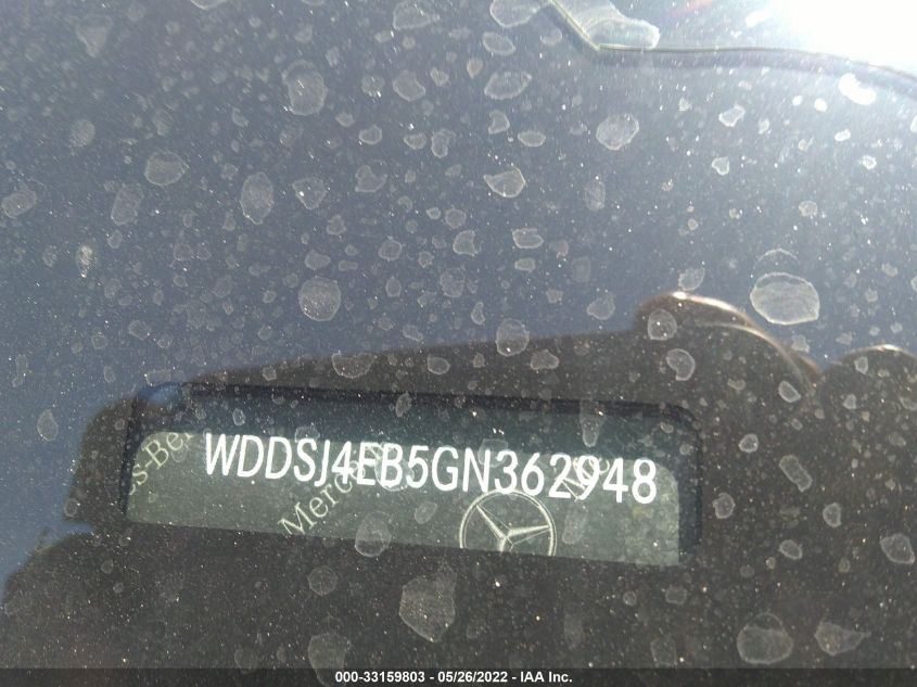 2016 MERCEDES-BENZ CLA CLA 250 WDDSJ4EB5GN362948