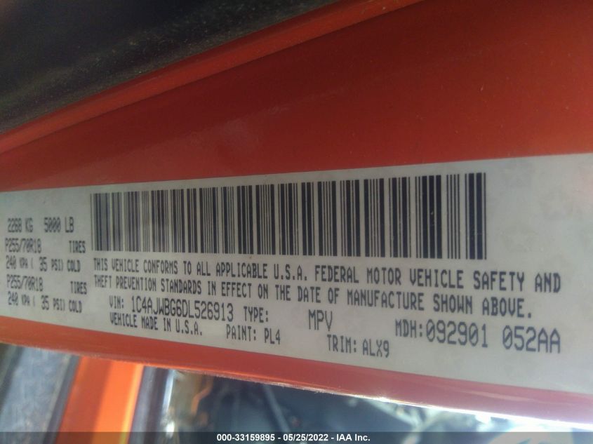 2013 JEEP WRANGLER SAHARA 1C4AJWBG6DL526913