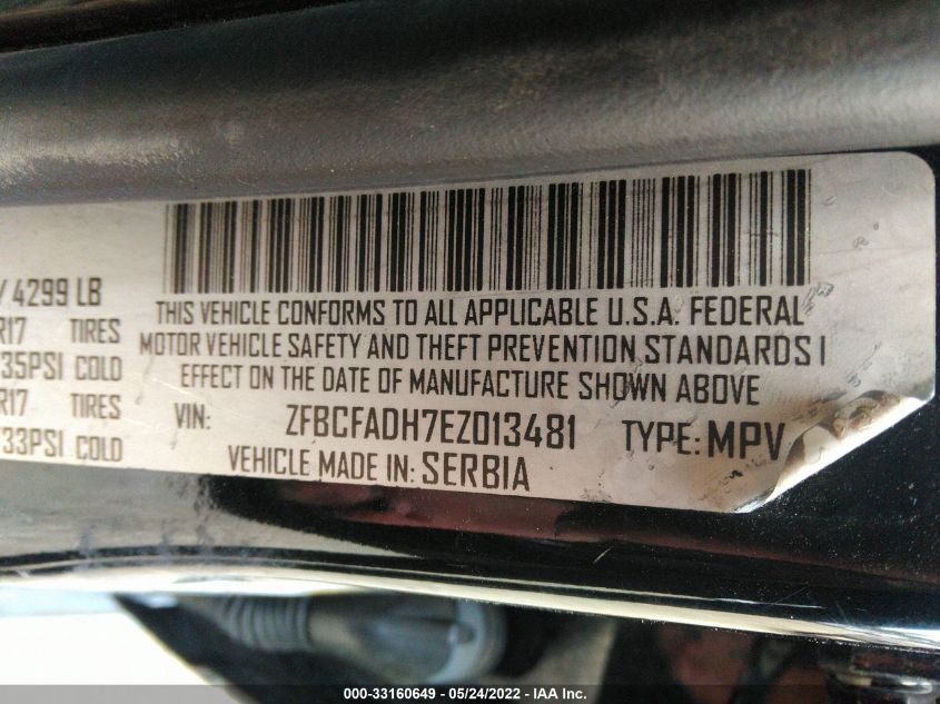2014 FIAT 500L TREKKING ZFBCFADH7EZ013481