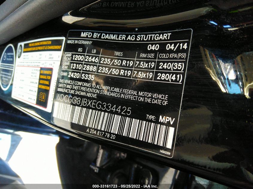 2014 MERCEDES-BENZ GLK-CLASS GLK 350 WDCGG8JBXEG334425