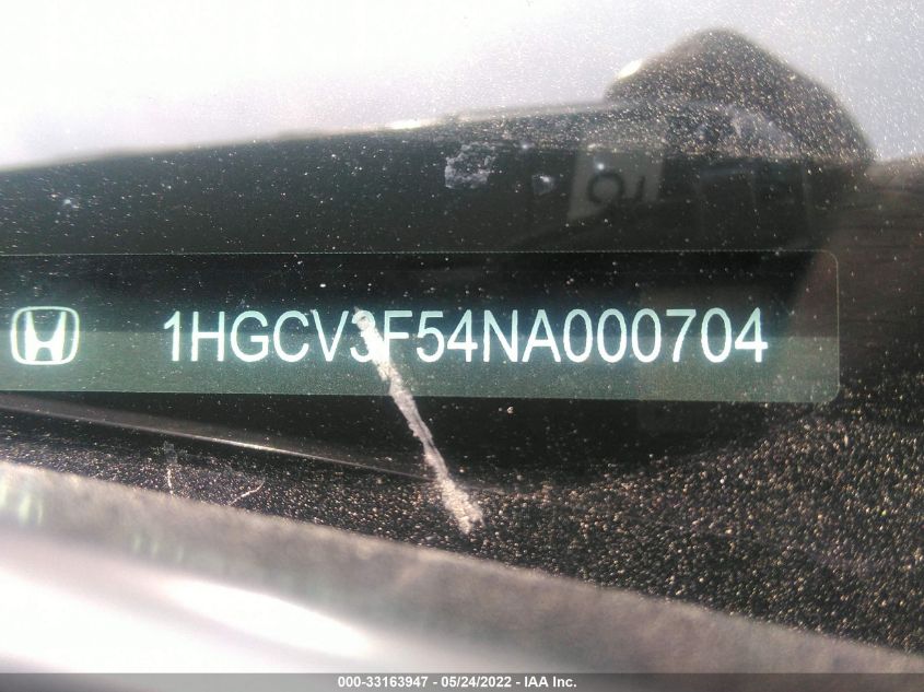 2022 HONDA ACCORD HYBRID EX-L 1HGCV3F54NA000704