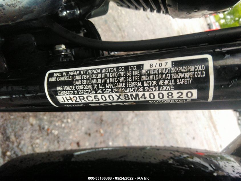 2008 HONDA VT750 C JH2RC500X8M400820