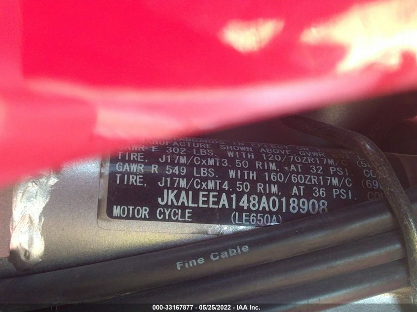 2008 KAWASAKI KLE650 A JKALEEA148A018908