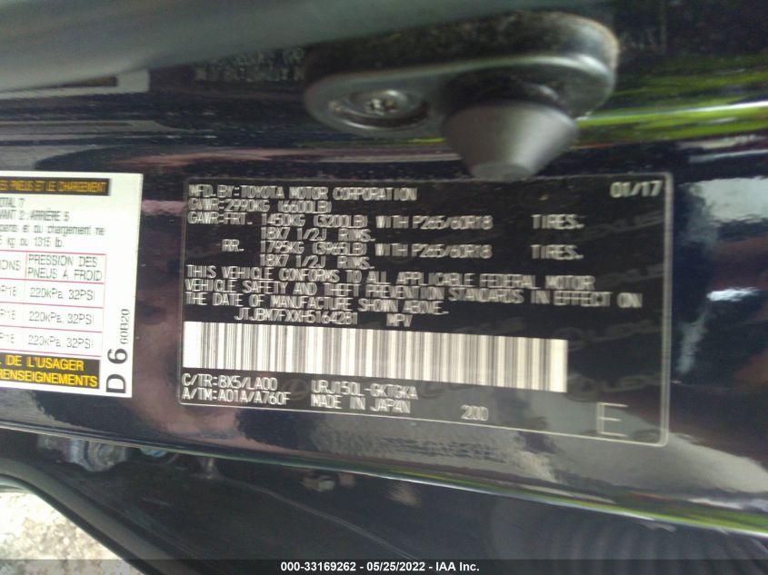 2017 LEXUS GX JTJBM7FXXH5164281