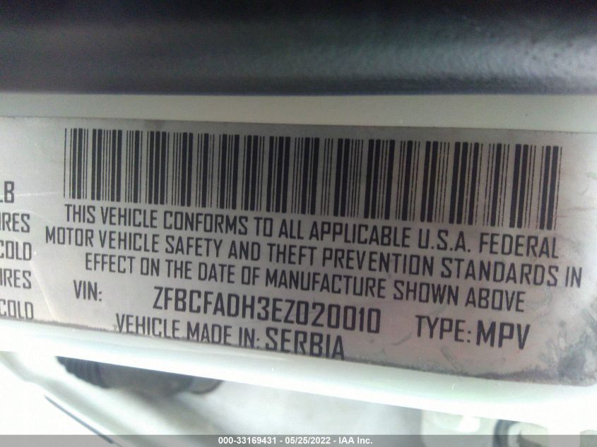 2014 FIAT 500L TREKKING ZFBCFADH3EZ020010