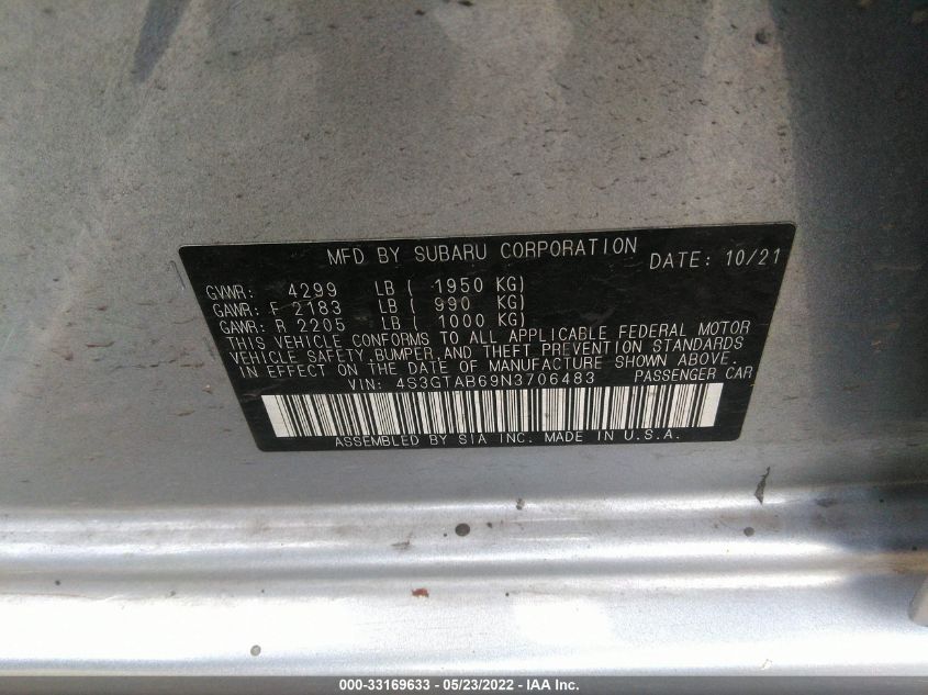 2022 SUBARU IMPREZA 4S3GTAB69N3706483